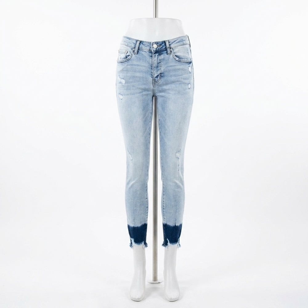 NEW VERVET BY FLYING MONKEY mid rise acid wash crop skinny jeans in au au privav